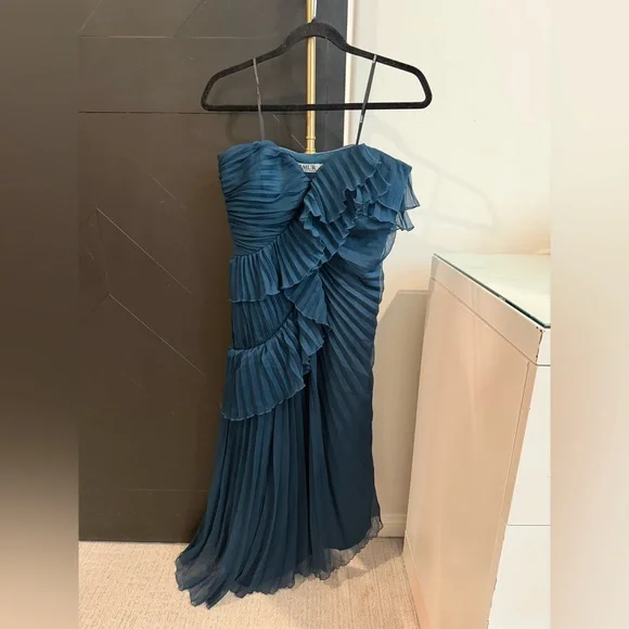 Brand new without tag! Amur Caitlyn Strapless Midi Dress Aqua Lake color size 8 - Picture 7 of 8